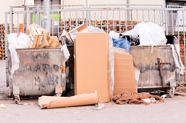 Container full of diverse garbage