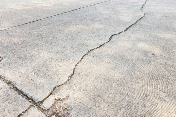 roads cracked closeup