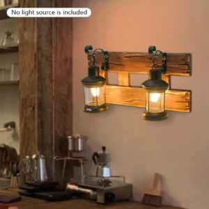 Metal Glass Wall Lamp Rustic Lighting Fixture LED Glass Light Sconce Bathroom