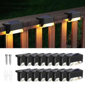 16-Pack Outdoor Solar Deck Lamp For Outdoor Stairs, Steps, Fences, Yards, Patios And Paths LED Light (Warm White)