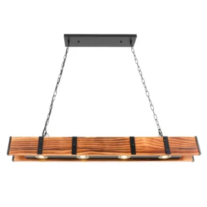 Ceiling Light Vintage Rustic Lamp Wood Beam Farmhouse Chandelier Pendant Lamp