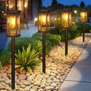 2/6/12 Pack [Upgraded] Solar Lights, 2700K Warm White, Super Bright 12Hrs