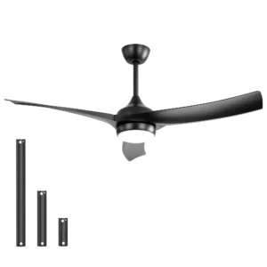 52-inch Modern Ceiling Fan with LED Reversible DC Motor 6-speed High wind 3 ABS Blade and Remote control