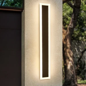 Outdoor Wall Light, Black Iron Base, Acrylic Shade, IP65 Waterproof