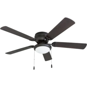 Matte black ceiling fan with bowl lamp kit
