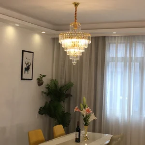 Modern Home Decor Ceiling Lamps Gold Large Crystal Ceiling Light Luxury Chandeliers LED Lustres for Living Room
