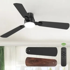 42" Modern Ceiling Fans with Light-6 Speed,Remote Control, Reverse Airflow, LED Bulb, Flush Mount