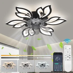 Floral Ceiling Fan Light with Remote Control, 6-Speed Settings & Smart Timer – Elegant Cooling Décor