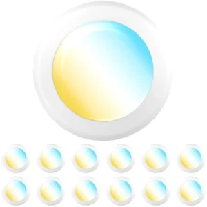 12 Pack Led Disc Light Ceiling 6 Inch, Flush Mount Disk Light, Recessed Can Lighting, 1050 Lm, 15W (75W Equivalent)