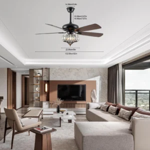 Modern Ceiling Fan Light 110V With Remote Control Silent Smart For Living Room Bedroom Modern