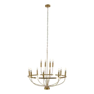 Rustic Candle Round Chandelier, Chandeliers for Dining Room Powerful Lighting