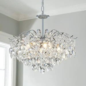 Modern K9 Crystal Chandeliers, Middle Century Modern Design Chandelier Light Fixture for Dining Room, D20 x H17