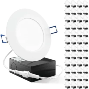 48 Pack 4 Inch LED Recessed Lights, Slim Canless Ceiling Lighting, 650 LM, 10W (60W Equivalent), 5000K Daylight, Dimmable