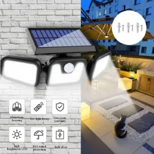 Solar Lights 74LED Solar Body Sensing Security Lights Outdoor Waterproof Wireless Can Rotate Freely