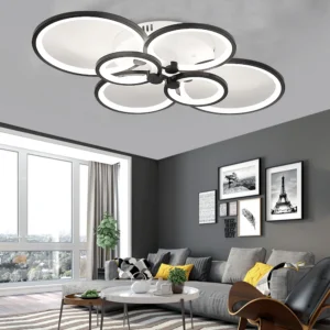 Modern 6 Head Acrylic Ceiling Light Dining Room LED Pendant Lamp Fixture+Remote