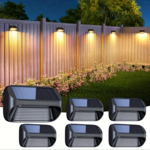 6/12 Pack Solar Fence Lights Outdoor, Fence Lights Solar Powered with 3 Modes, Auto On/Off Outdoor Solar Step Lights