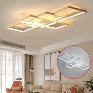 Modern LED Square Ceiling Light Dimmable Flush Mount Living Room Chandelier Lamp W/ Remote