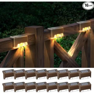 16PCS outdoor solar step lights, waterproof, suitable for outdoor steps, courtyards, and decorations, intelligent and convenient