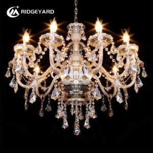 4/6/8/10/15 Arms Crystal Chandelier Pendant Light Luxury Lamp Dining Living Room Decoration LED Ceiling Light Vintage Ridgeyard