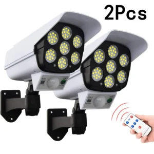 77LED Solar Light Simulation Security Dummy Camera Motion Sensor Outdoor Night Light IP65 Waterproof Lamp 3 Mode