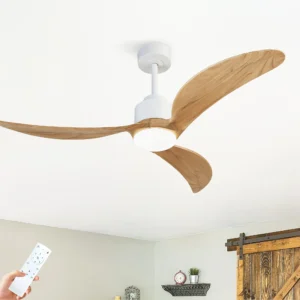 52" Ceiling Fan with Dimmable LED Light Remote Control, Quiet DC Motor 6 Speed Levels, Adjust Height( 3 PCS Rod)