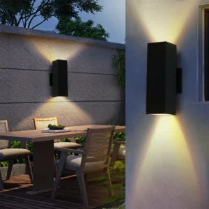 2-Pack Outdoor Wall Light IP65 Waterproof Up & Down GU10 Bulb Wall Sconce Black Aluminum Exterior Light