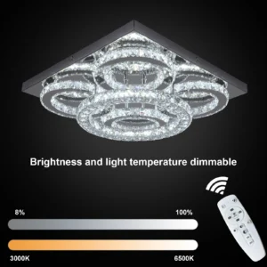 Modern Ceiling Lamp Crystal Led Chandelier Bedroom Living Dining Room Decor Fixture Pendant Light