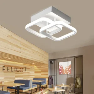 Square LED Ceiling Light Flush Mount Kitchen Bedroom Down Lighting Fixture Lamp Acrylic Lampshade for the Living Room